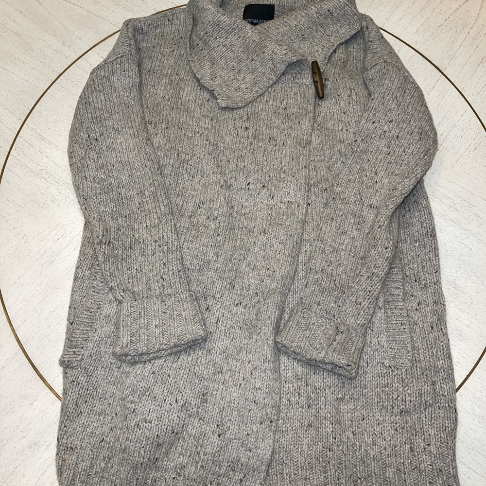 Cynthia Rowley cowl neck oatmeal sweater